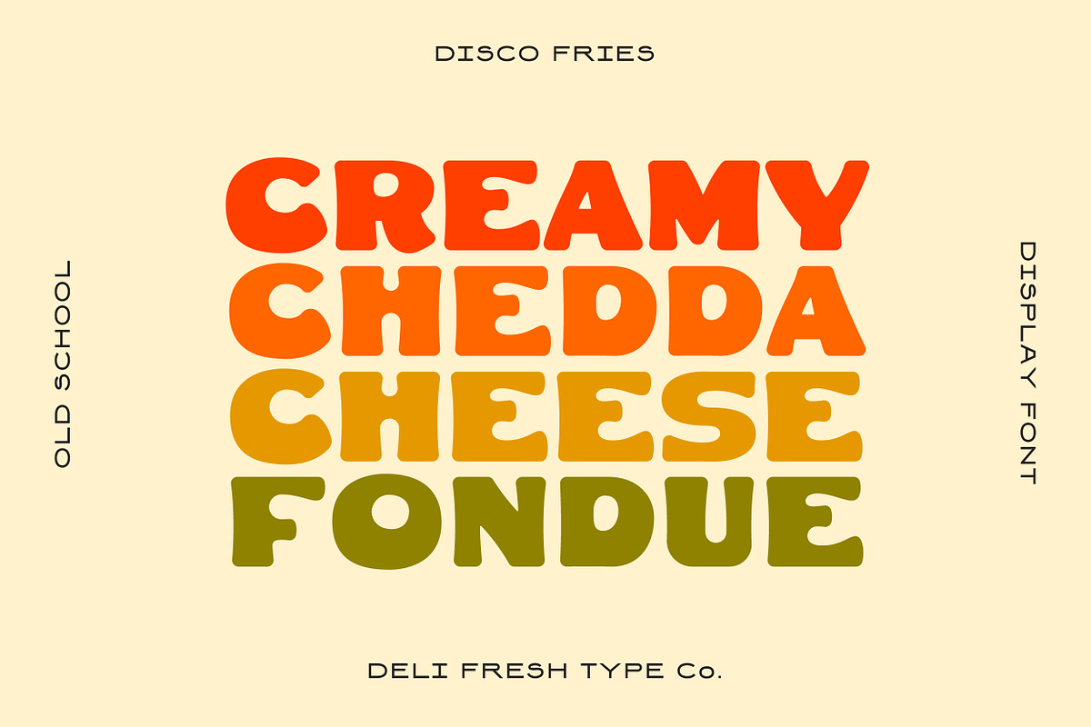Disco Fries: A Retro Poster Font, a Sans Serif Font by DeliFreshTypeCo. (Photo 3 of 5)
