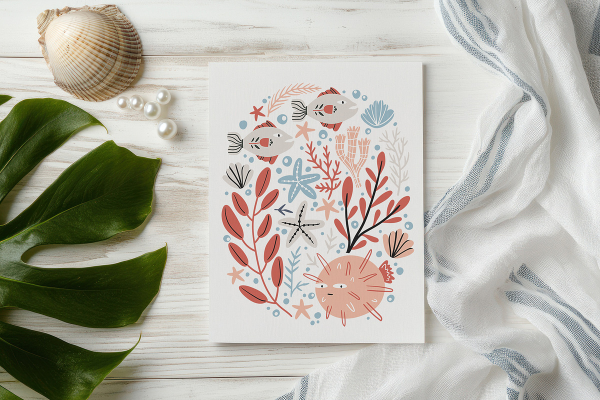 FOLK UNDERWATER - VECTOR KIT, a Decorative Illustration by My Space Garden (Photo 7 of 16)