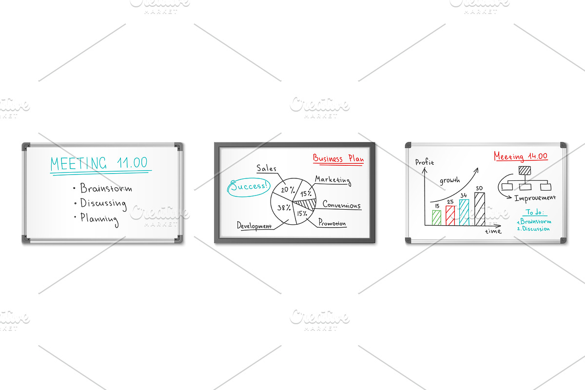 Office whiteboard with business, an Object Illustration by art PVP - market