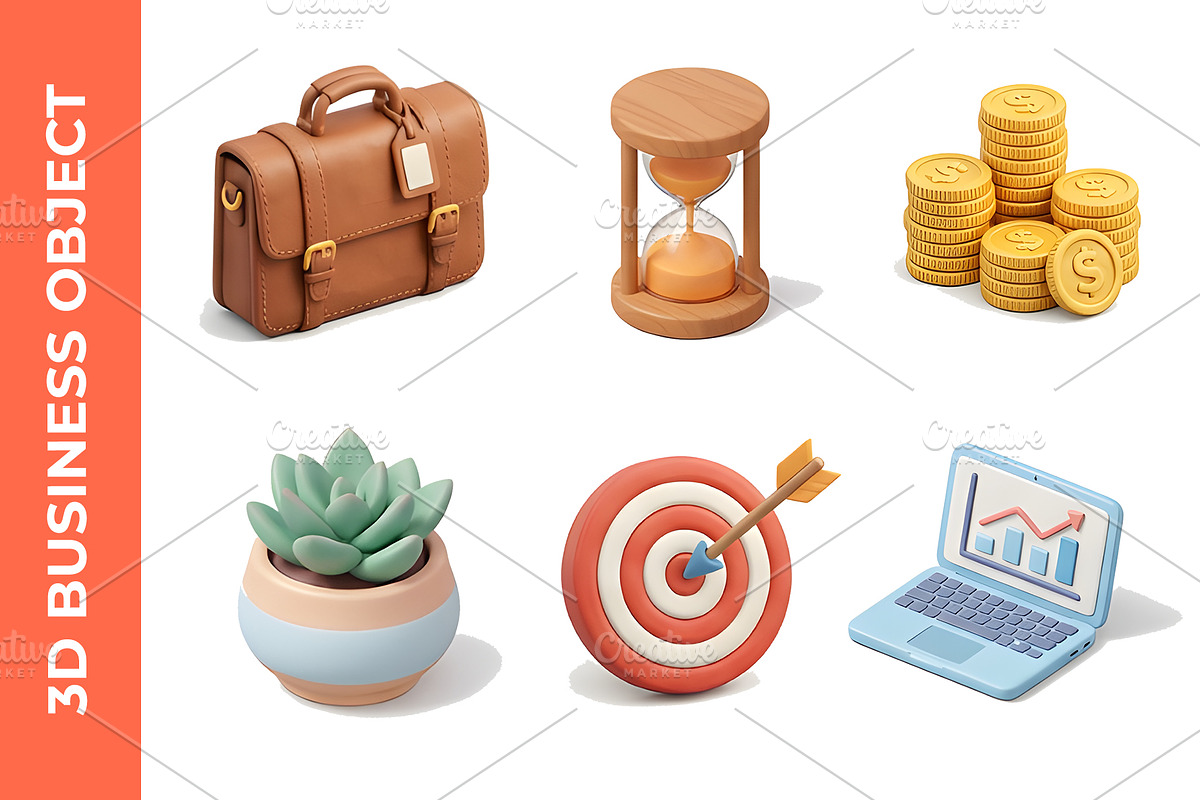 3D business and office objects, an Object 3D Model by nandinigraphics (Photo 1 of 3)