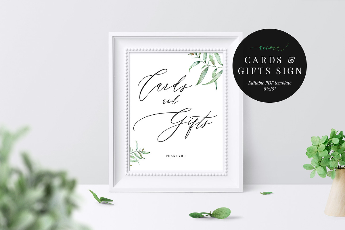 Cards and Gifts Sign, Aurora, an Invitation Template by Alice Bluefox (Photo 1 of 6)