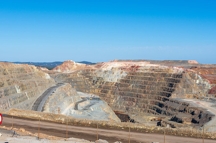 Riotinto mines in Huelva, open pit mining exploitation