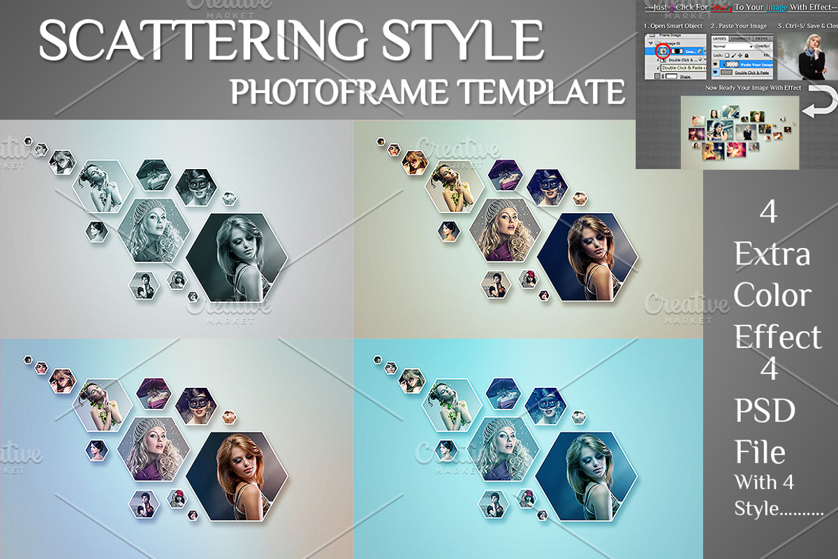 Scattering Style Photo Template, a Texture Graphic by MithunLekson (Photo 8 of 8)