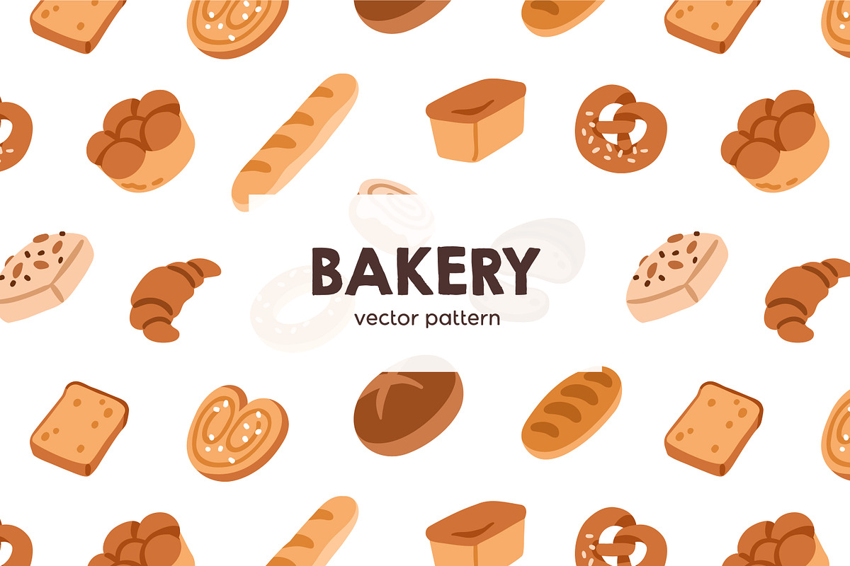 Bakery and pastry seamless pattern, a Pattern Graphic by Good Studio (Photo 1 of 4)