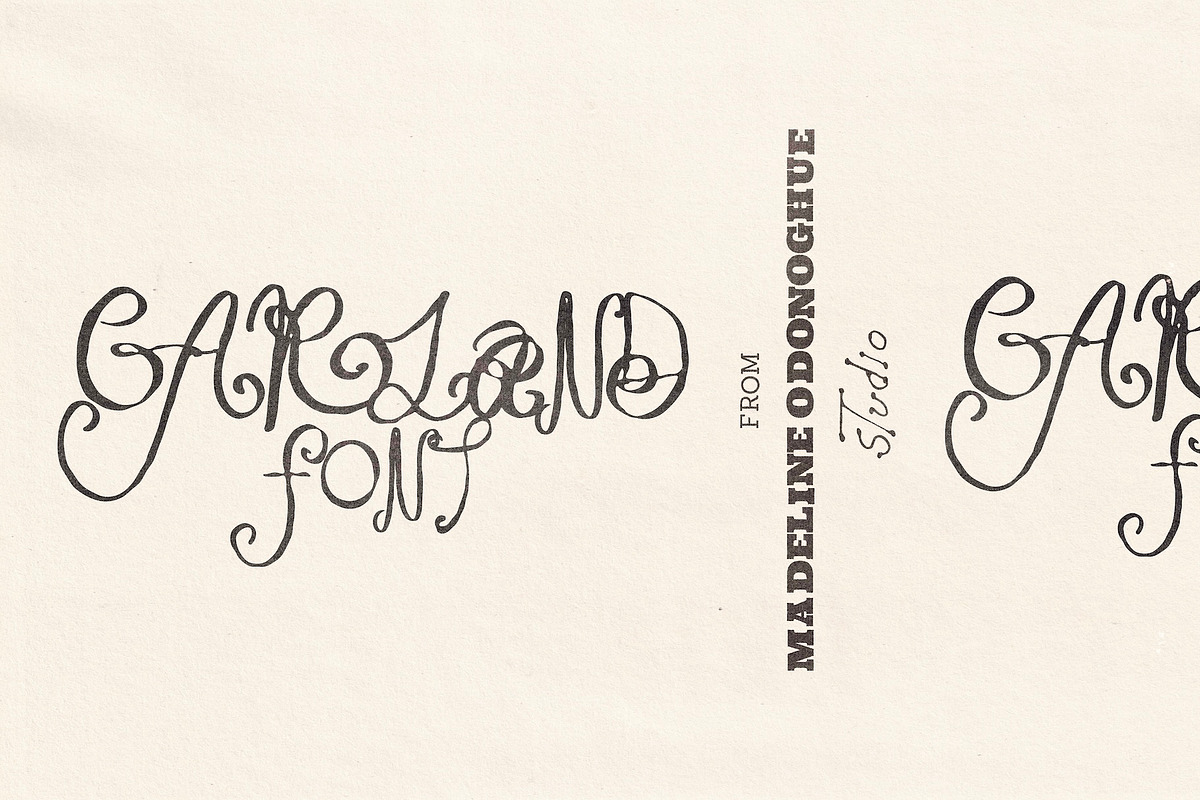 Garland Hand Drawn Ornamental Font, a Handwritten Font by Madeline ODonoghue Design (Photo 1 of 9)