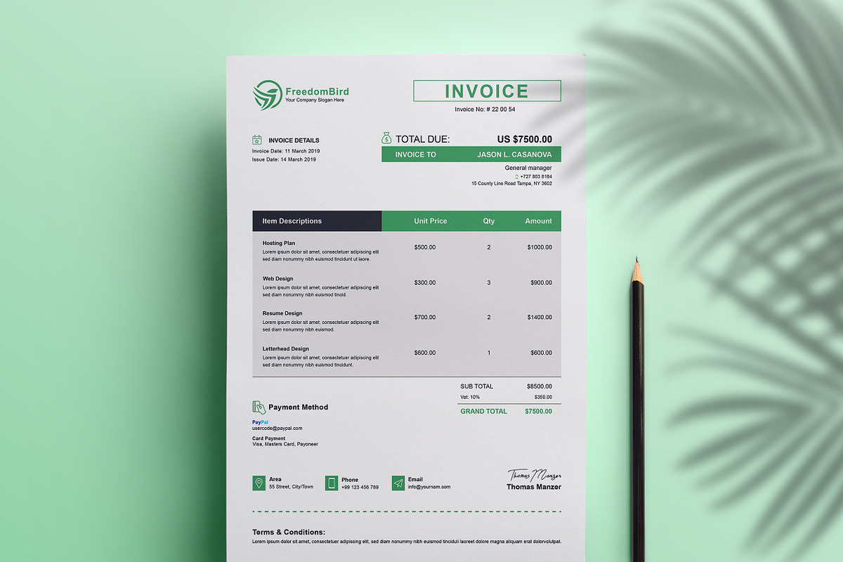 Invoice, a Stationery Template by TelaTemplates (Photo 2 of 7)