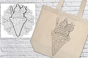Ice cream for coloring pages, a Decorative Illustration by Watercolor fantasy (Thumbnail 6 of 6)