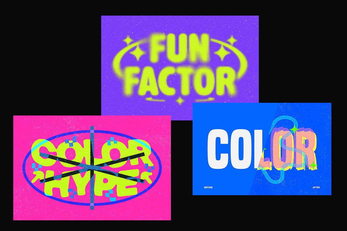 Colorful Halftone Grunge Text Effect, a Layer Style Add-On by Matsero (Photo 4 of 4)