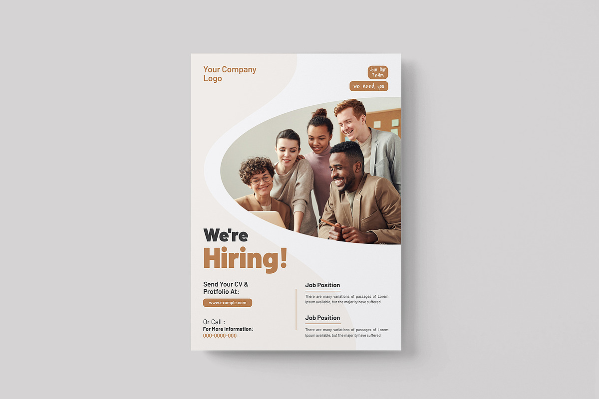 Hiring Flyer Templates, a Flyer Template by mrPixelLab (Photo 1 of 2)