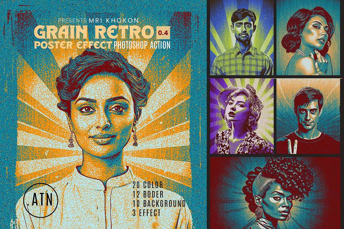 Grain Retro Poster Effect, an Action Add-On by MRI STUDIO (Photo 1 of 14)