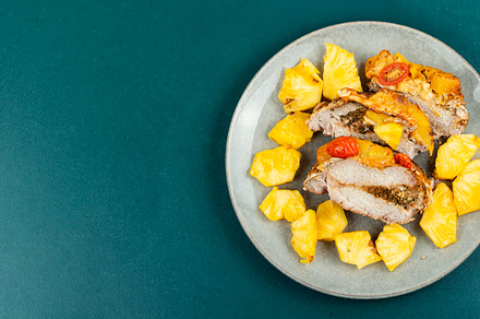 Meat baked with pineapple, Cuban foo, a Food & Drink Photo by MLunov MLunov