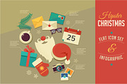 Christmas Infographics / flat icons, an Illustration by Marish (Thumbnail 1 of 2)