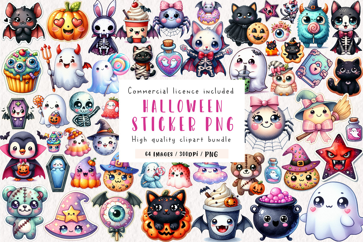 Halloween Sticker Png Bundle, an Illustration by CreationArt (Photo 1 of 4)