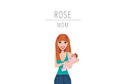 Mom & Baby Portrait Clip Art, a Person Illustration by Lauren Lesley Studio (Thumbnail 27 of 33)