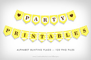 Yellow Bunting Flag Party Printables, a Flyer Template by NDesigns (Thumbnail 1 of 4)