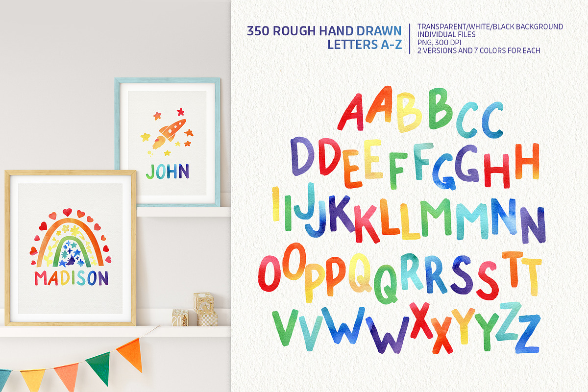 Watercolor Rainbow Patterns&Elements, a Pattern Graphic by PenguinArtStudio (Photo 7 of 11)