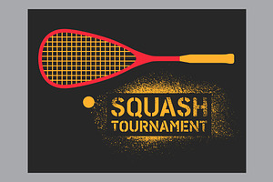 Squash Tournament Stencil Posters.