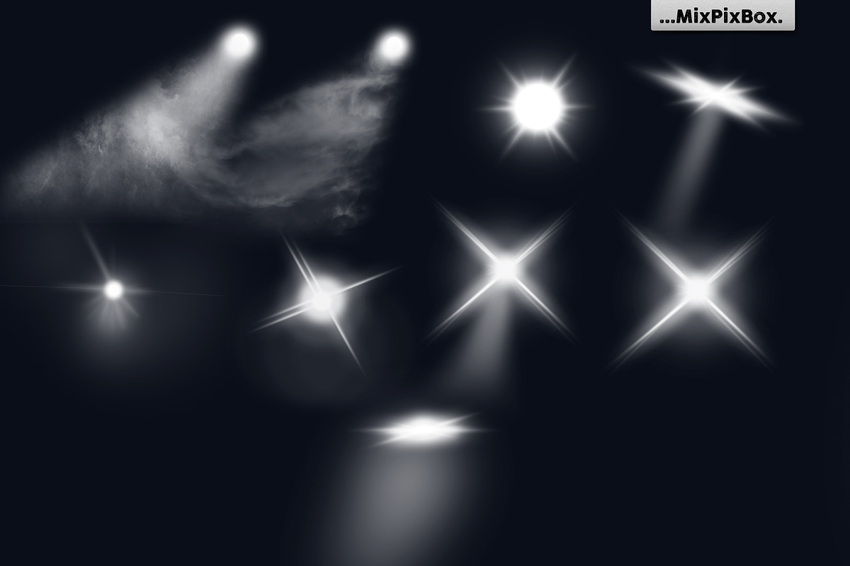 Lens Flare Brushes for Adobe PS, a Brush Add-On by MixPixBox (Photo 3 of 3)