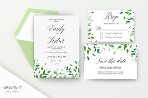 Wedding collection - Greenery, an Invitation Template by Alewiena