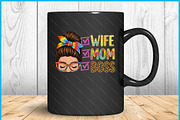 Wife Mom Boss Messy Bun Mother's Day, a Graphic by Creativeusart (Thumbnail 4 of 4)