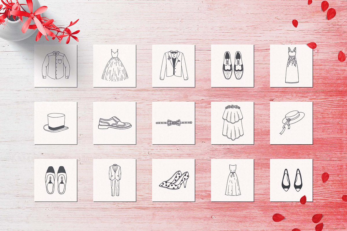 150 Hand Drawn Elements -Wedding-, a Decorative Illustration by Michael Rayback Design (Photo 2 of 11)