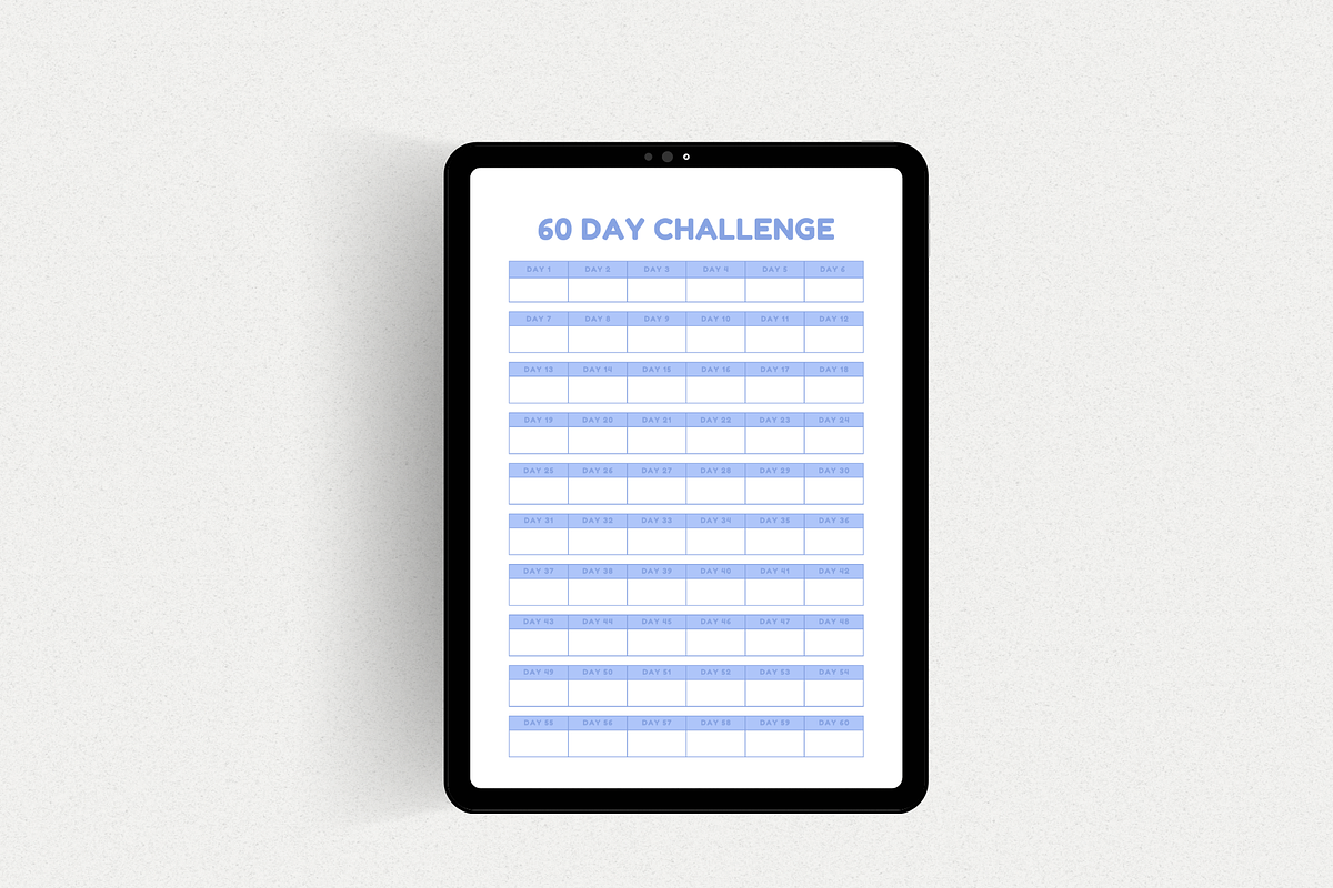 60-Day Challenge Tracker Printable, a Stationery Template by The Chaos Project (Photo 3 of 10)