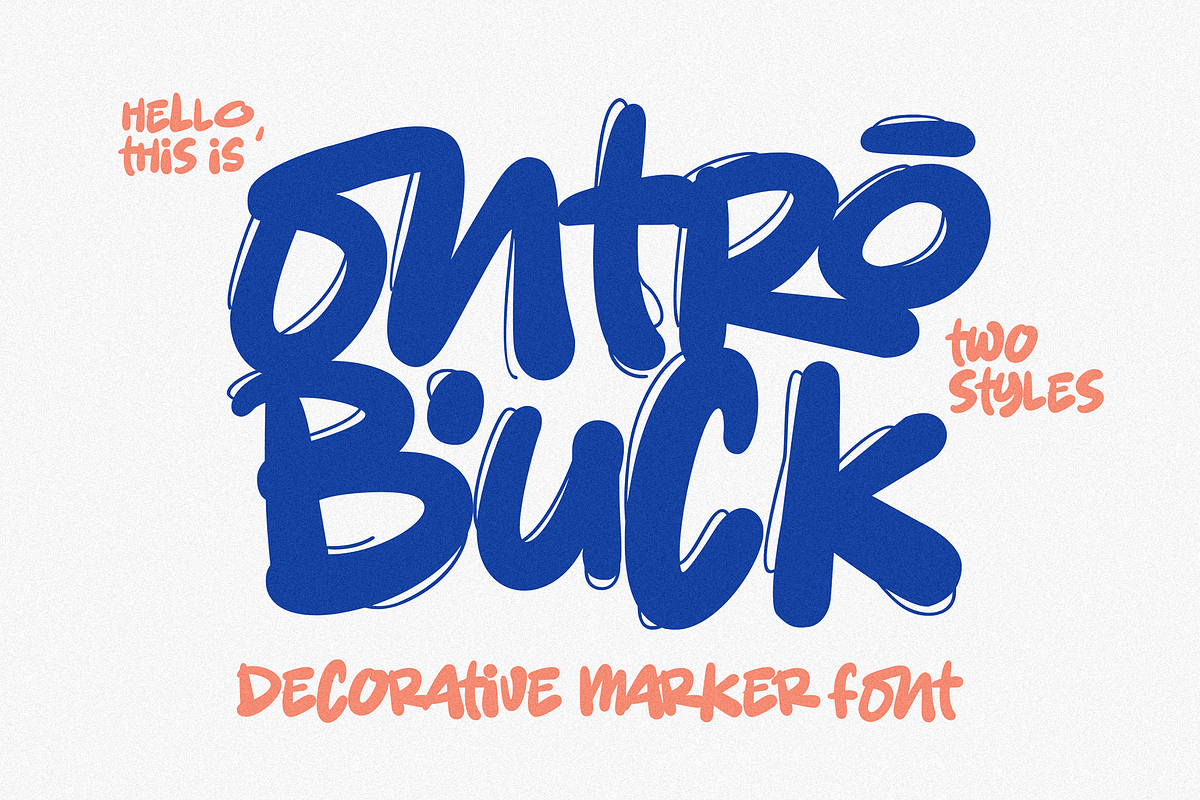 Ontro Buck - Decorative Marker Font, a Handwritten Font by figuree studio (Photo 1 of 7)