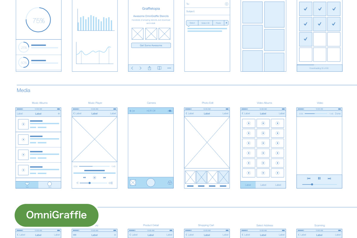 iPhone stencil (OmniGraffle), an iPhone Mockup by pypple (Photo 4 of 4)