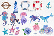 Watercolor nautical set, an Illustration by Pretty light (Thumbnail 2 of 7)