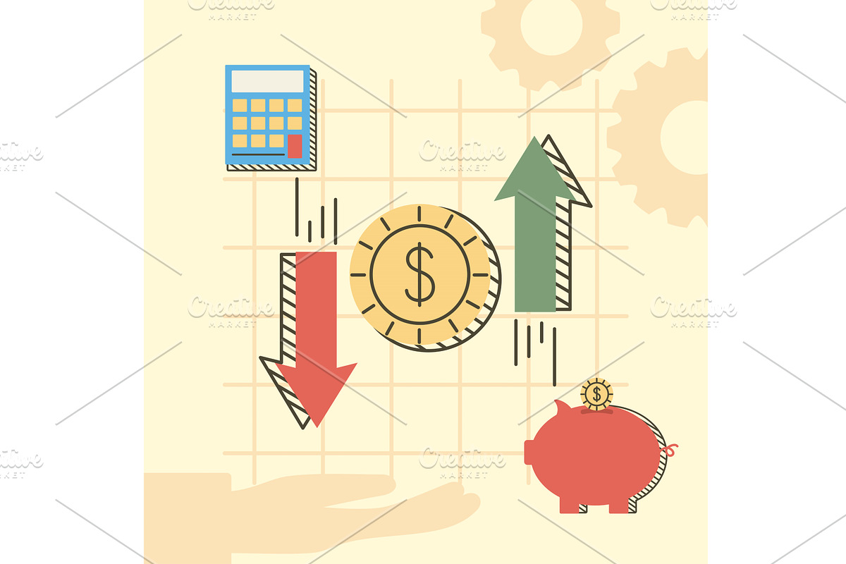 money and financial icons, a Finance Illustration by studiogstock