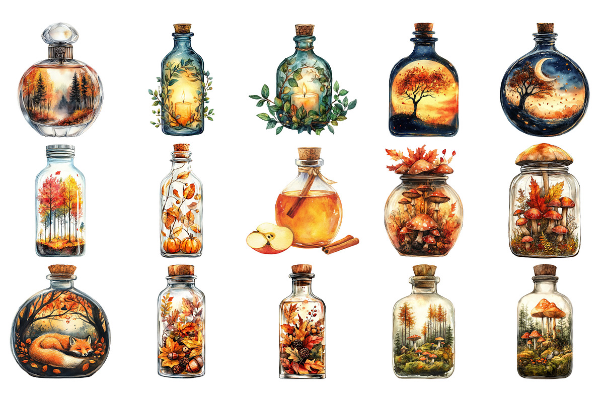 Autumn in a Bottle Clipart Set, an Illustration by Craft Nest (Photo 2 of 4)