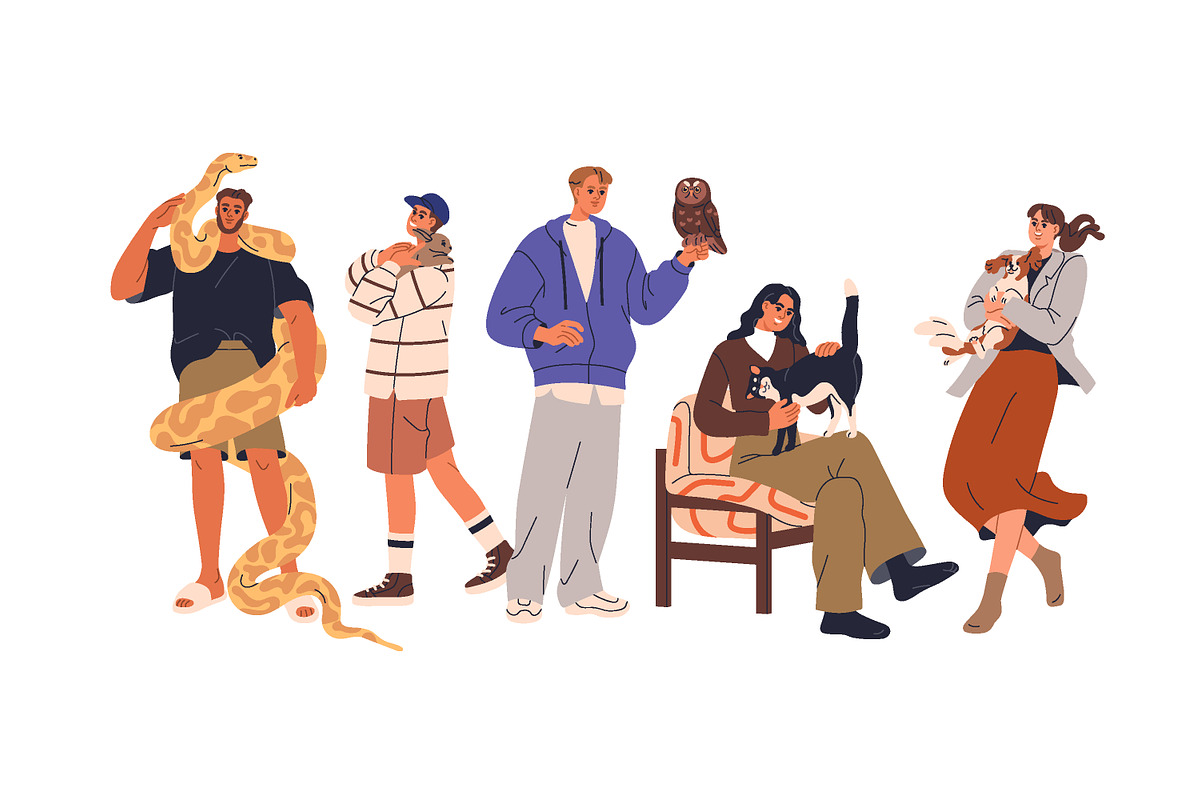 Happy people with cute pets, animals, an Animal Illustration by Good Studio (Photo 9 of 10)