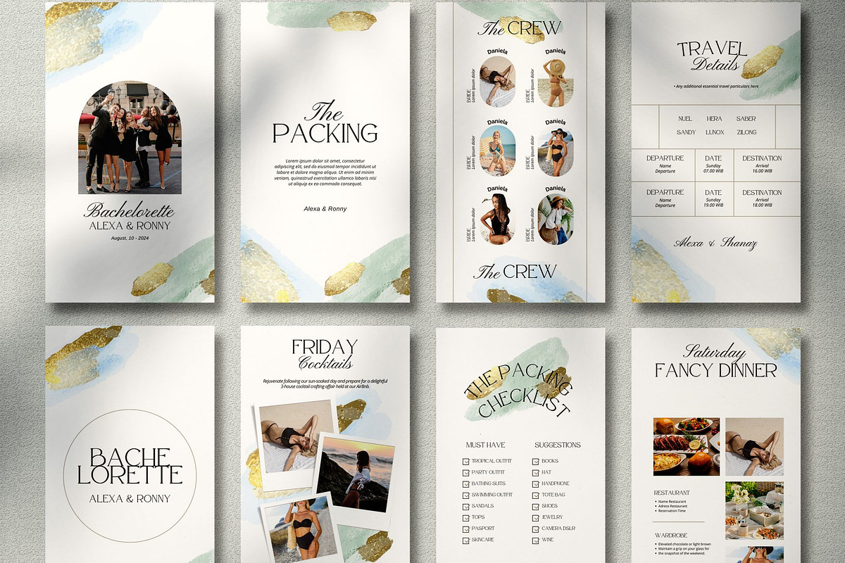 Luxury  Bachelorette Itinerary Canva, a Presentation Template by SKY CREATION (Photo 6 of 7)