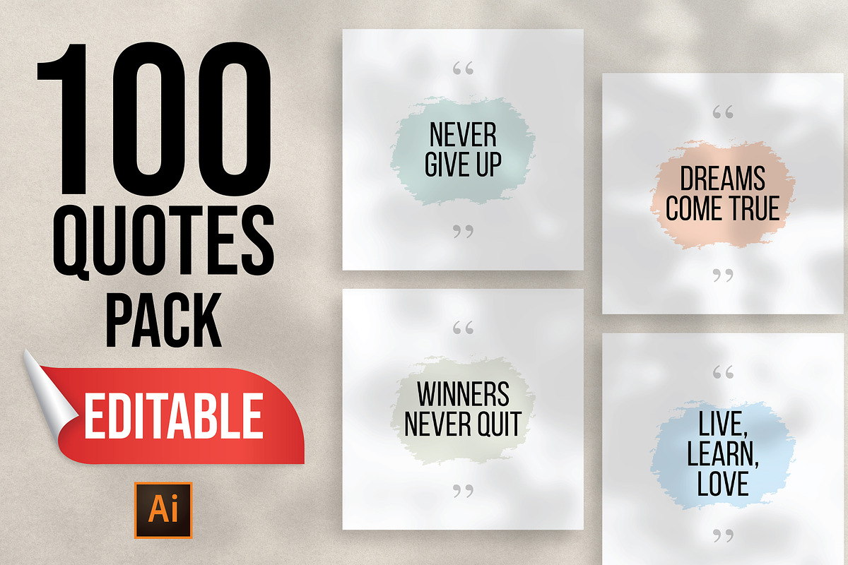 100 Instagram Quotes Pack, a Social Media Template by rix_designs (Photo 1 of 7)