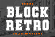 Block Retro – College Display Font, a Blackletter Font by Fourteen Letter (Thumbnail 1 of 5)