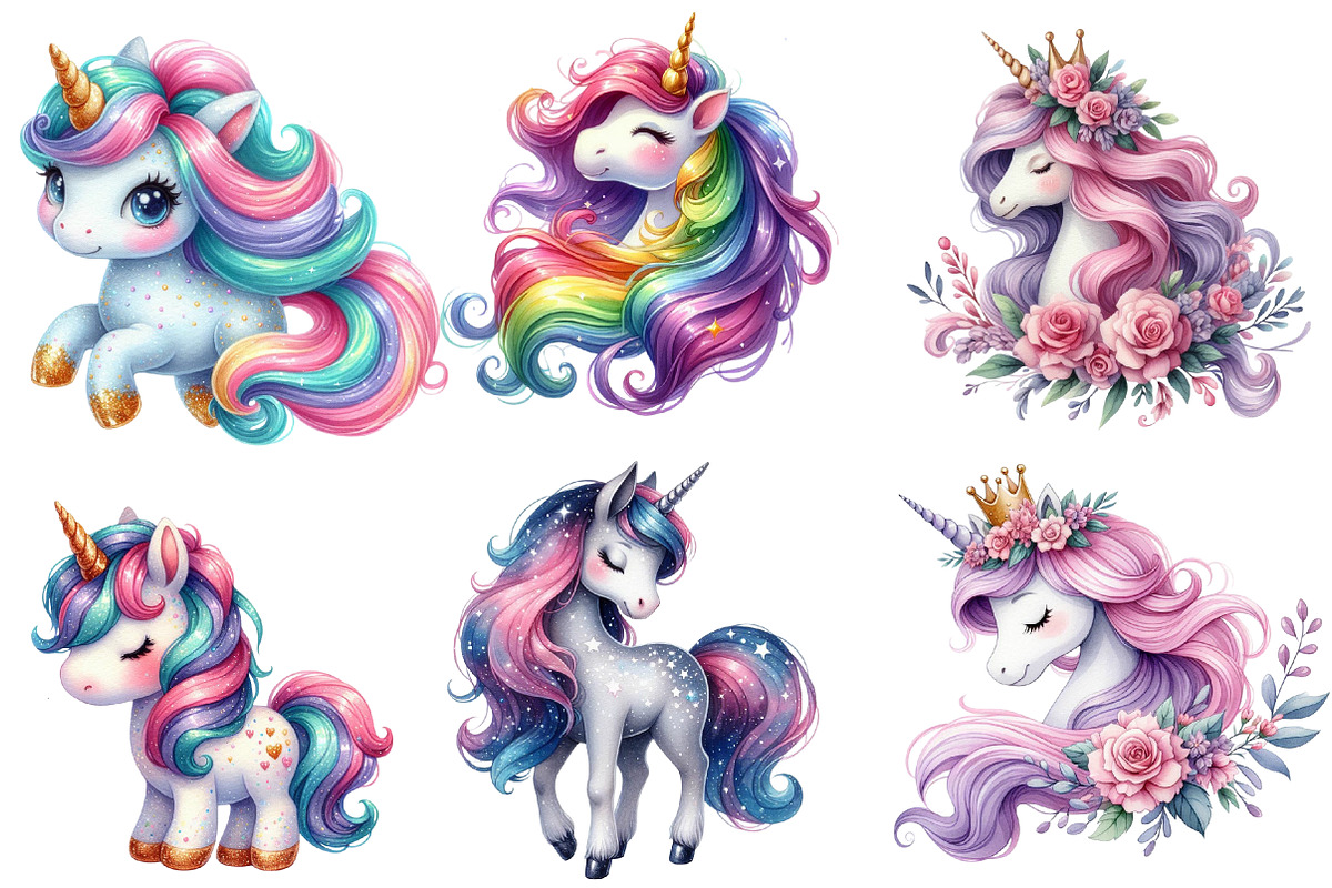 Fantasy Unicorn Clipart, an Illustration by Designworld (Photo 4 of 7)
