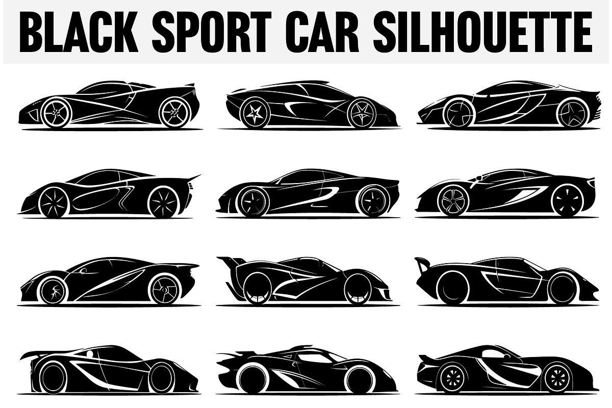 Black Sport Car Silhouette, an Illustration by BIPLOB EXPERT (Photo 1 of 13)