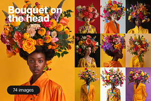74 Bouquets on the heads, a Beauty & Fashion Photo by Handmadefont