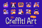Graffiti Art Stickers Set, an Emoji Icon by Creative Stall (Thumbnail 1 of 8)