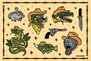 Cowboy Animals Vector Flash Sheet, an Illustration by Joshgeduld (Thumbnail 1 of 2)