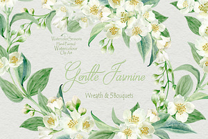 Gentle Jasmine, Hand Painted Bouquet