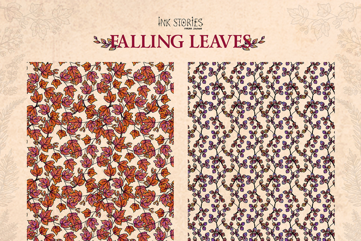 Falling Leaves Vintage Autumn Bundle, a Seasonal Illustration by Ink Stories (Photo 16 of 20)