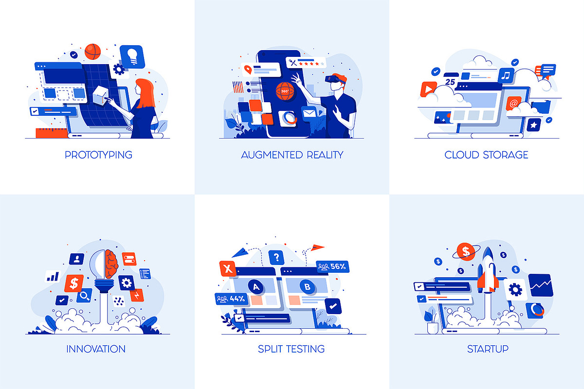 Set of 40 Modern Flat Design Concept, an Education Illustration by ...