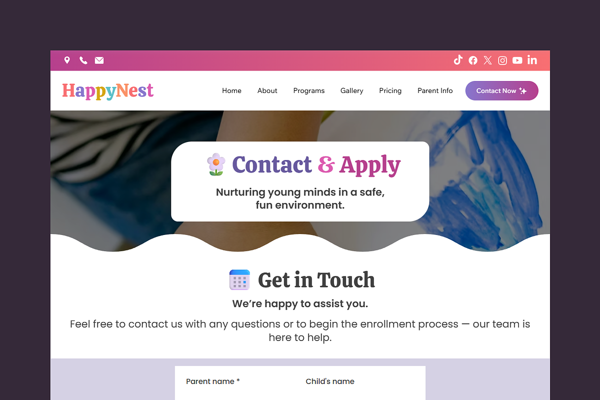 Child Daycare - Wix Studio Website preview 3