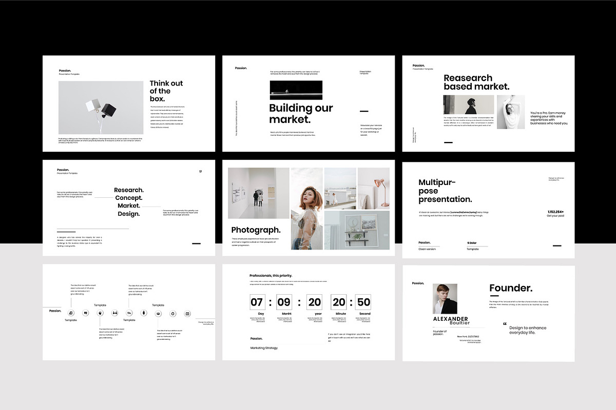 Passion - Minimal powerpoint, a Presentation Template by Dirtytemp Studio (Photo 8 of 11)