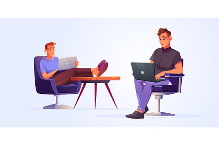Men freelancers sitting in, a Technology Photo by art PVP - market