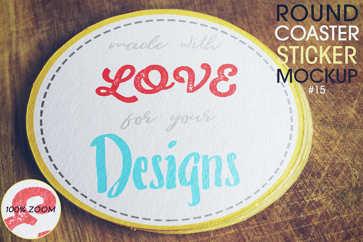 Round Coaster - Sticker Mockup, a Product Mockup by LuisFaus