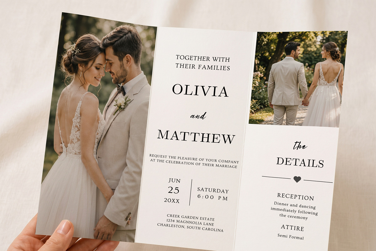 Photo Wedding Program Template, an Invitation Template by Arslan (Photo 3 of 4)