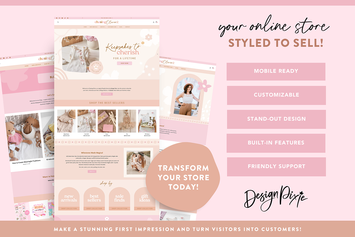 Shopify Theme for Handmade Boutique, a Shopify Template by Design Pixie (Photo 3 of 10)