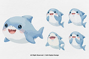 15 Bundle Watercolor Shark Ocean Sea, an Animal Illustration by Morspective (Thumbnail 7 of 8)